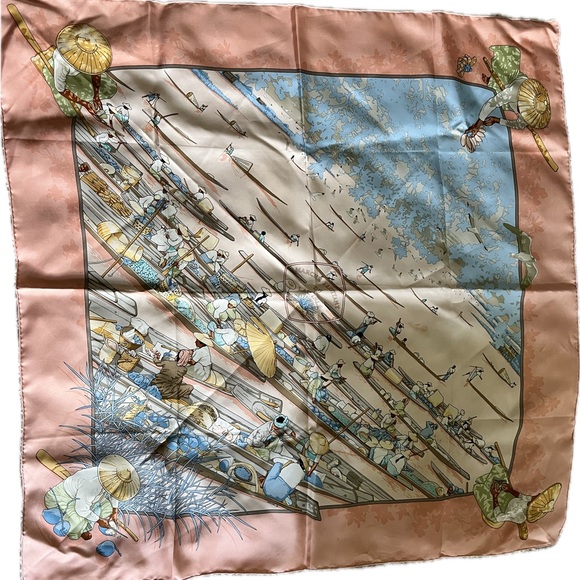 Hermes 1998 Marche Flottant du Lac Inle Blanc - Picture 1 of 9